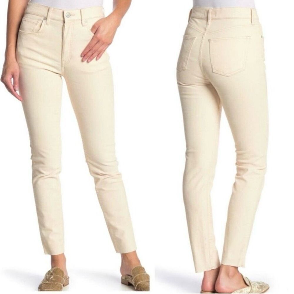 Free People x We the Free, Pearl Velvet Skinny Pants, Raw Ankle Cut, Women’s 27